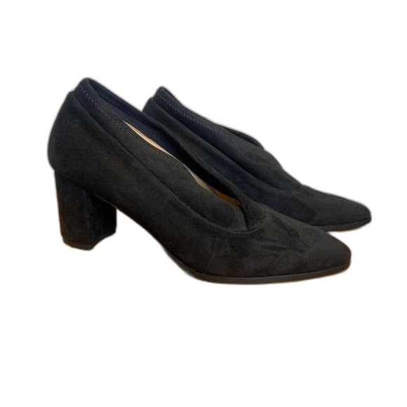 Jon Josef Black Velvet & Suede Heel - Picture 1 of 6
